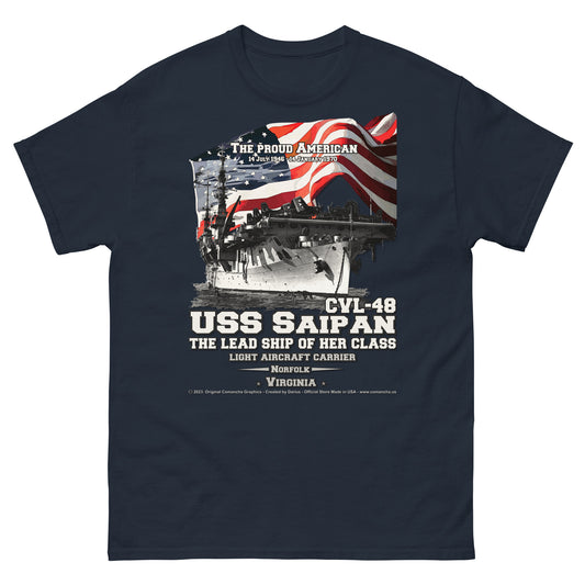 USS SAIPAN CVL-48 Light Aircraft Carrier Veterans classic t-shirt, Comancha.us T-shirts,