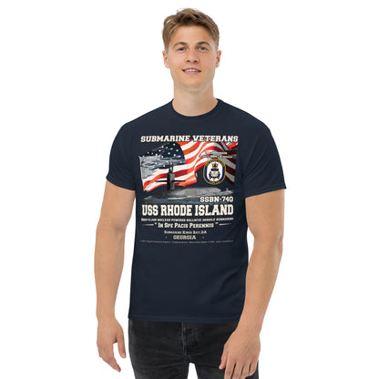 USS RHODE ISLAND SSBN-740 Submarine Veterans classic T-shirt, Comancha Military T-Shirts,