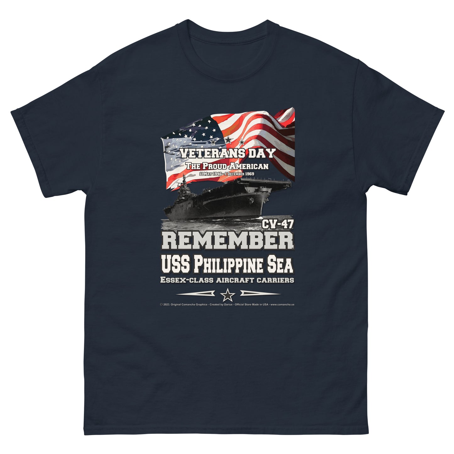 USS PHILIPPINE SEA CV-47 Aircraft Carrier T-Shirt