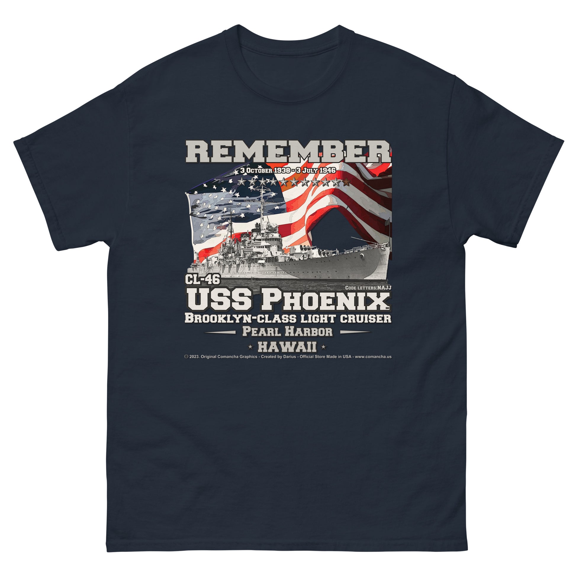 USS PHOENIX CL-46 Light Cruiser Veterans Classic T-Shirt,