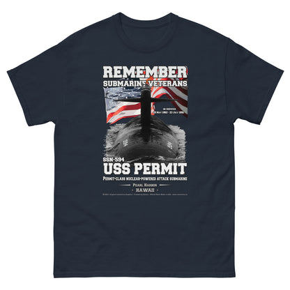 USS PERMIT SSN-594 Submarine Veterans Classic T-Shirt, Comancha T-shirts,