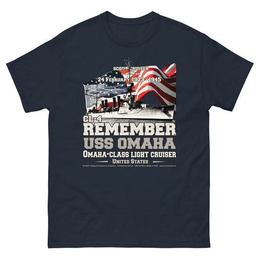 USS OMAHA CL-4 Light Cruiser Veterans Classic T-Shirt, Comancha t-shirts,