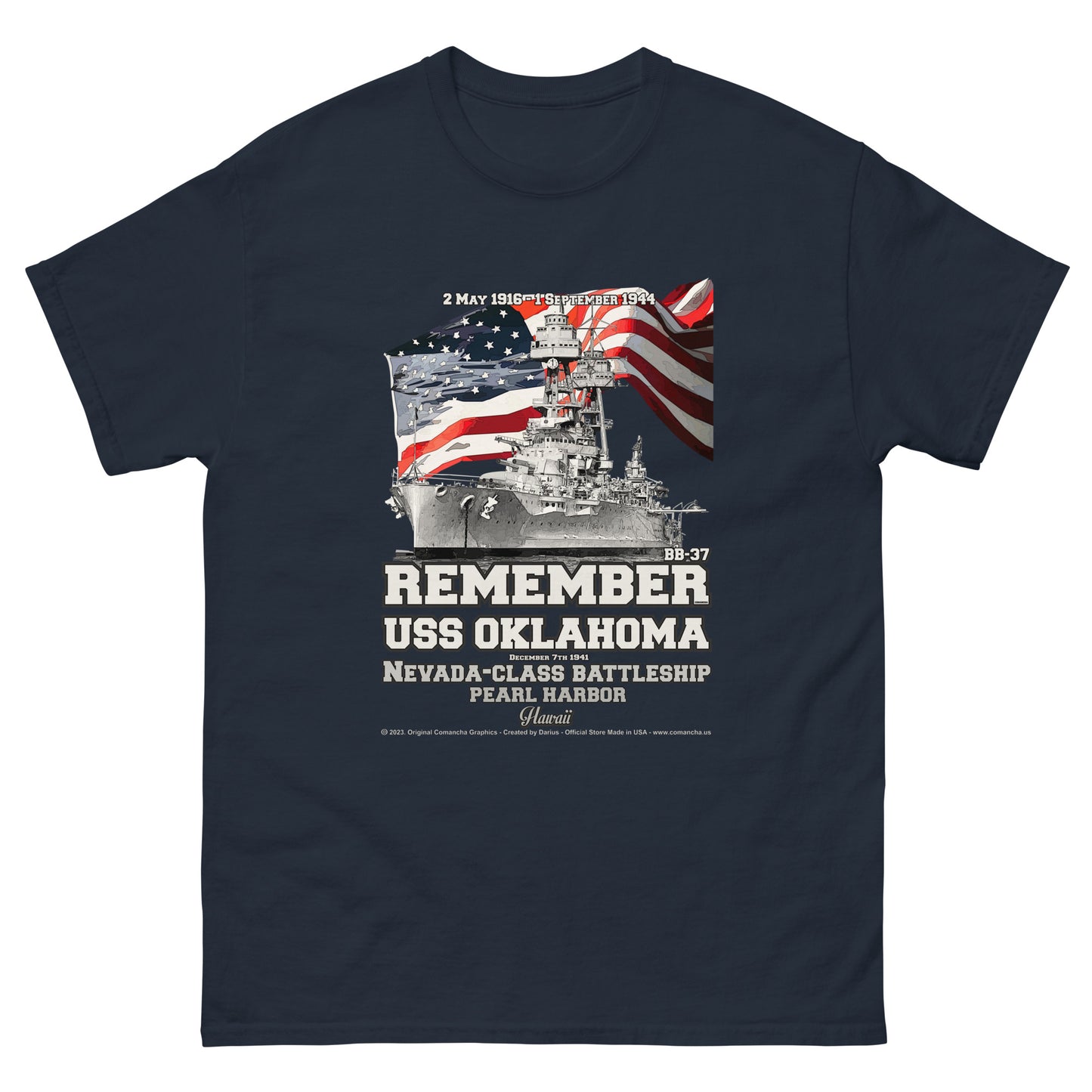 USS OKLAHOMA BB-37 Battleship T-shirt