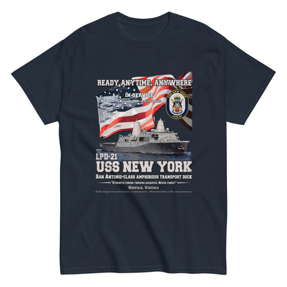 USS NEW YORK LPD-21, Amphibious Transport Dock Veterans Day T-shirt, Comancha,