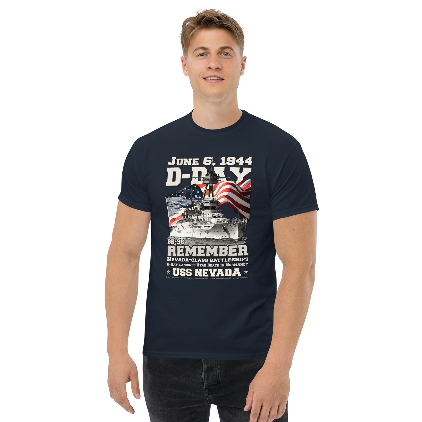 USS NEVADA BB-36 Battleship D-Day Veterans t-shirt, Comancha T-shirts,