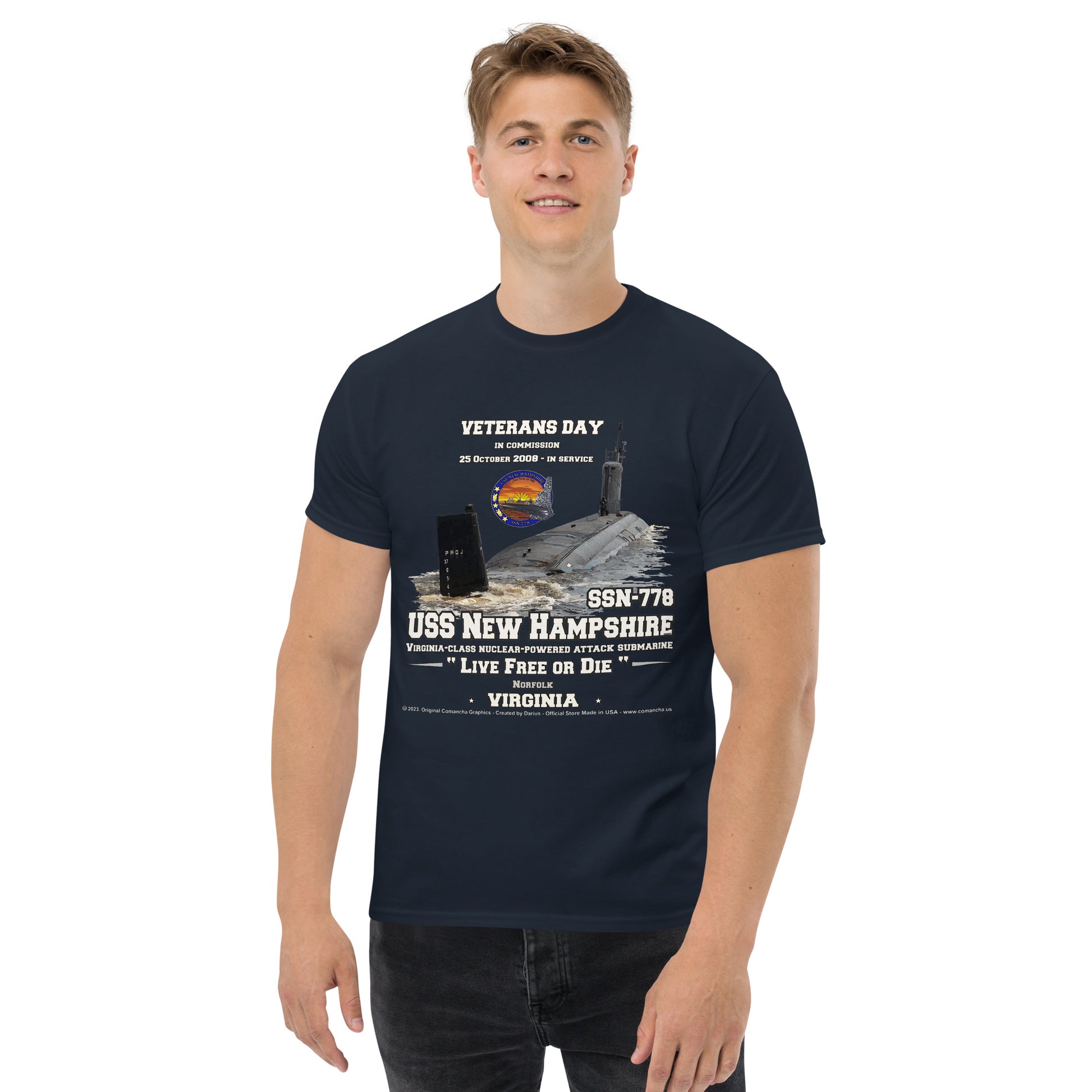 USS NEW HAMPHIRE Submarine Veterans t-shirt, Comancha T-shirts,