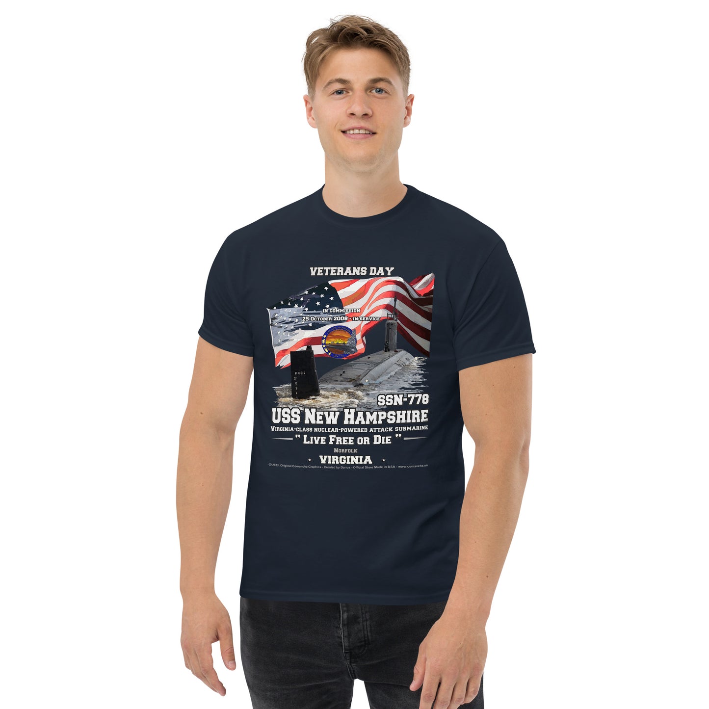 USS NEW HAMPHIRE SSN-778 Submarine Veterans t-shirt