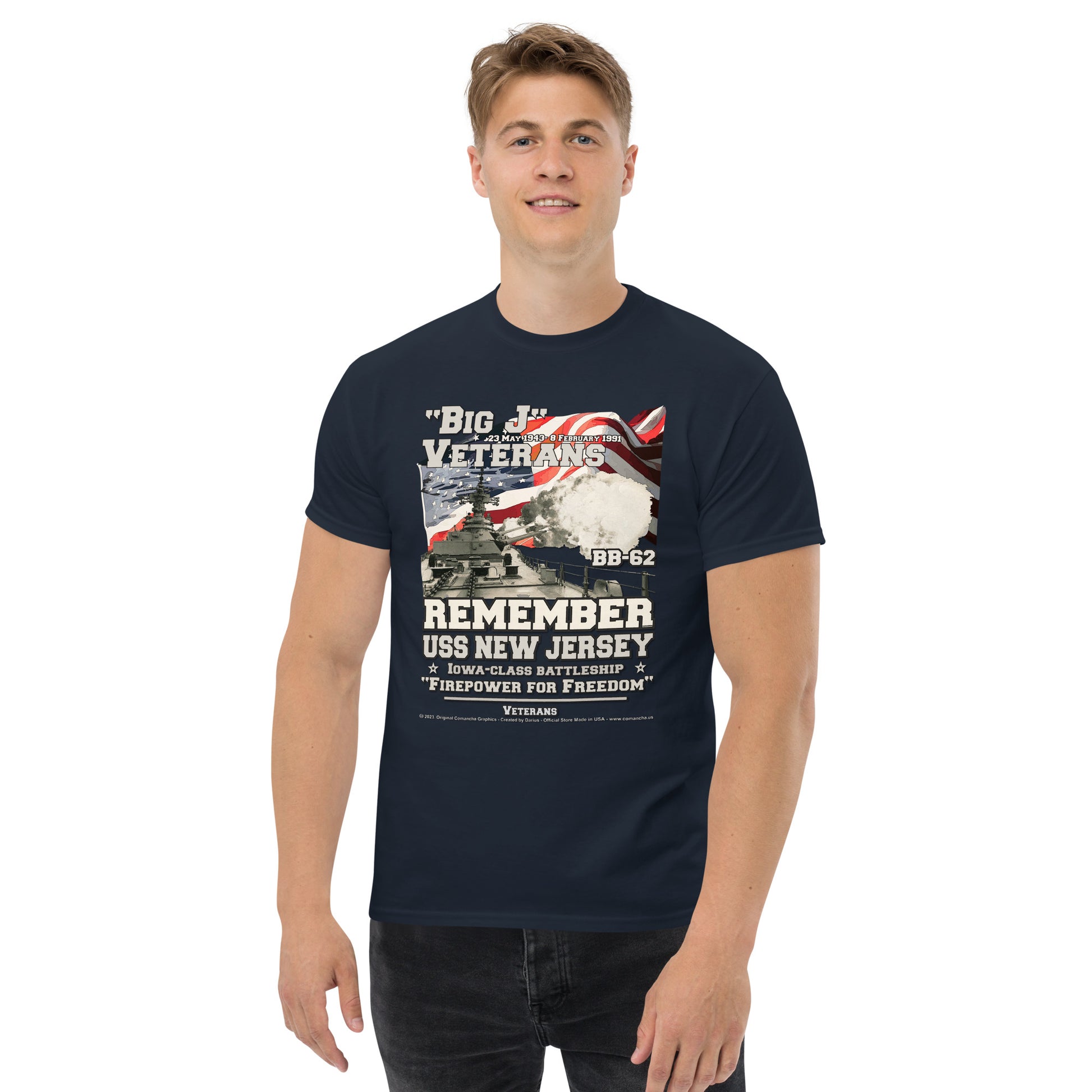 USS NEW JERSEY BB-62 Battleship Veterans t-shirt, Comancha t-shirts,