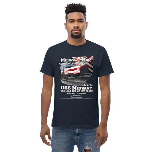USS MIDWAY CV-41 Aircraft Carrier Sailors Classic T-shirt, Navy T-shirts Comancha,