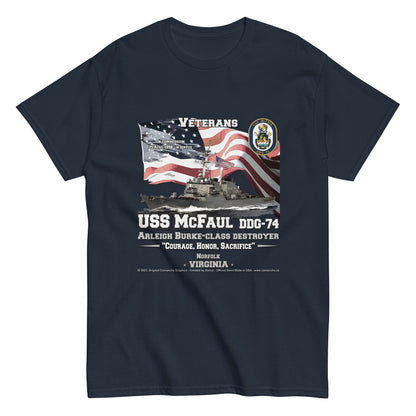 USS McFAUL DDG-74 Destroyer Veterans Classic T-Shirt, Comancha Navy T-shirts,