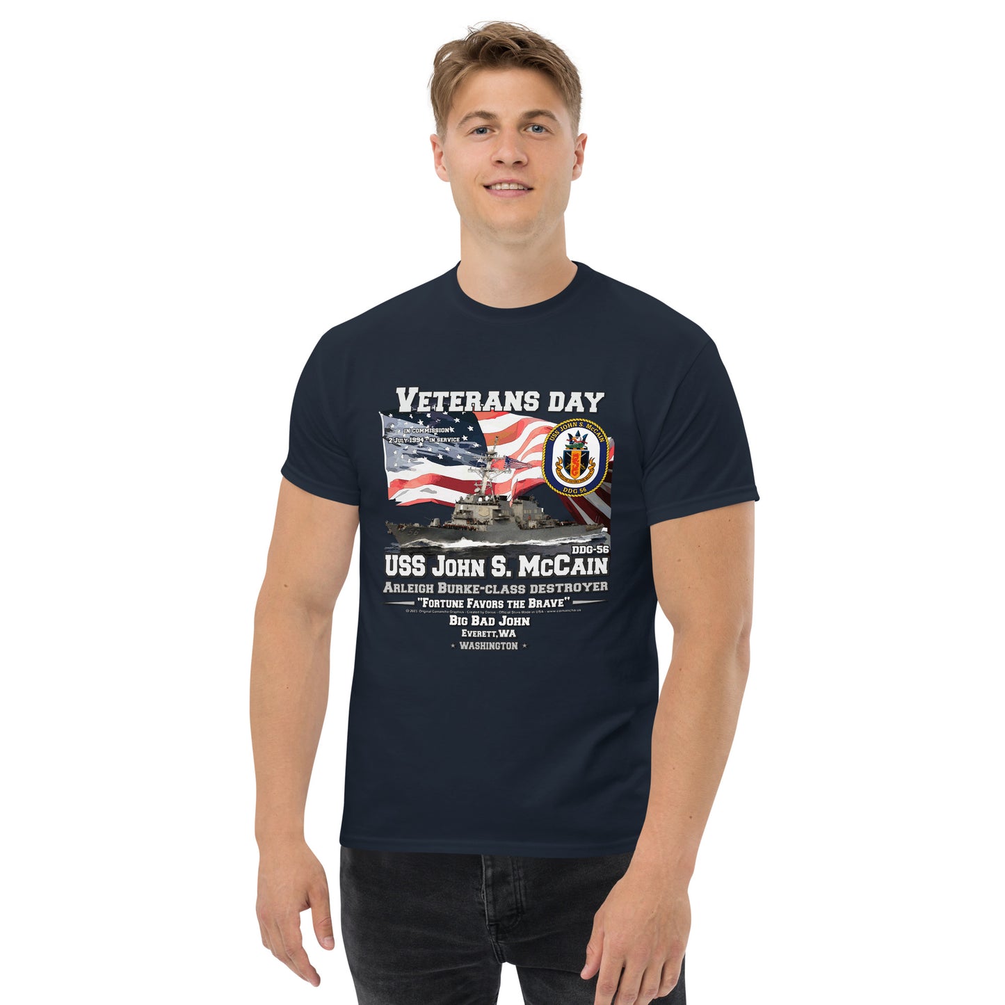 USS JOHN S. McCAIN Destroyer Veterans T-Shirt, , Comancha T-shirt Store,