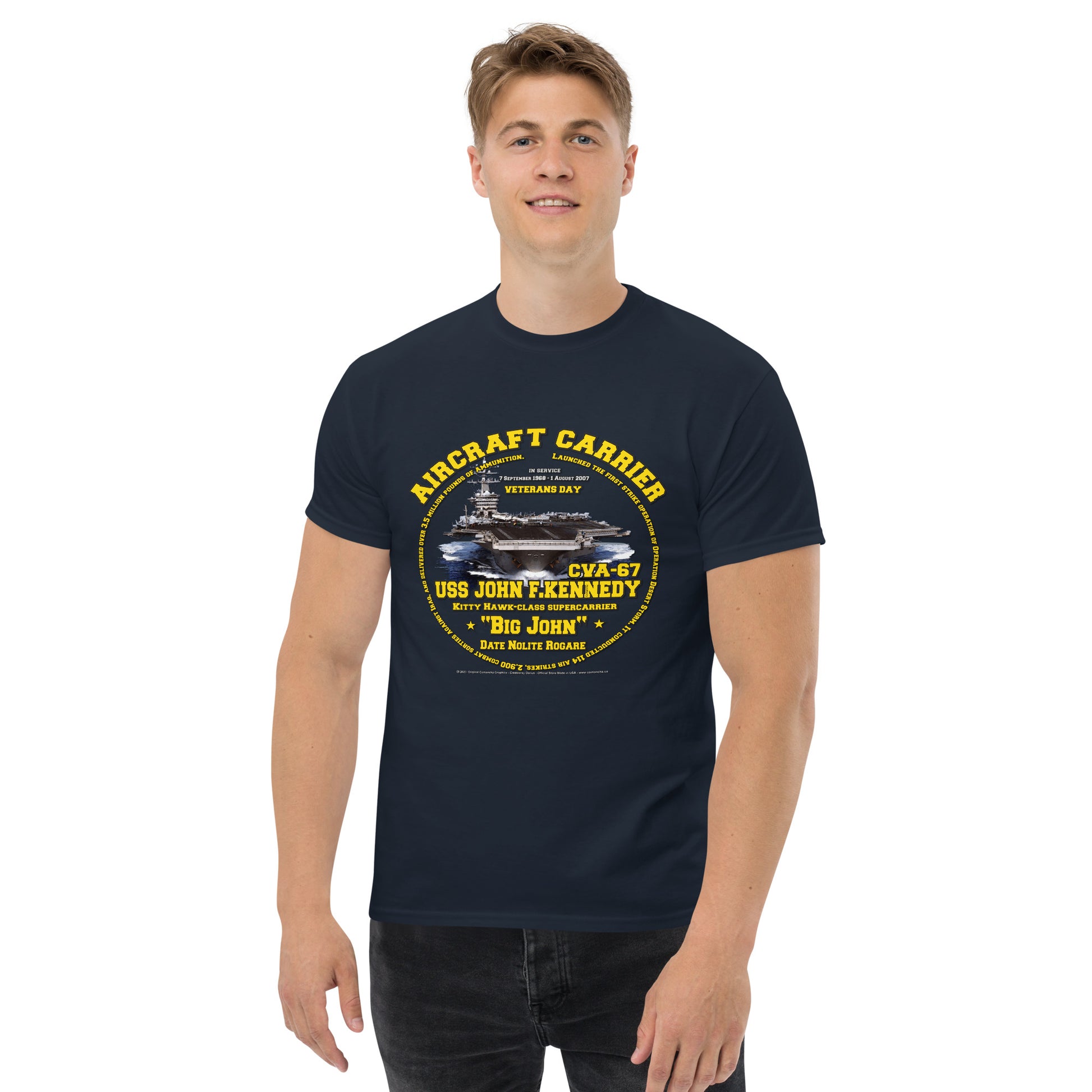 USS JOHN KENNEDY CVA-67 t-shirt, Aircraft Carrier Veterans T-Shirt, US NAvy T-shirt, Comancha US Military T-shirt, USS JOHN KENNEDY CVA-67 Aircraft Carrier Veterans T-Shirt,