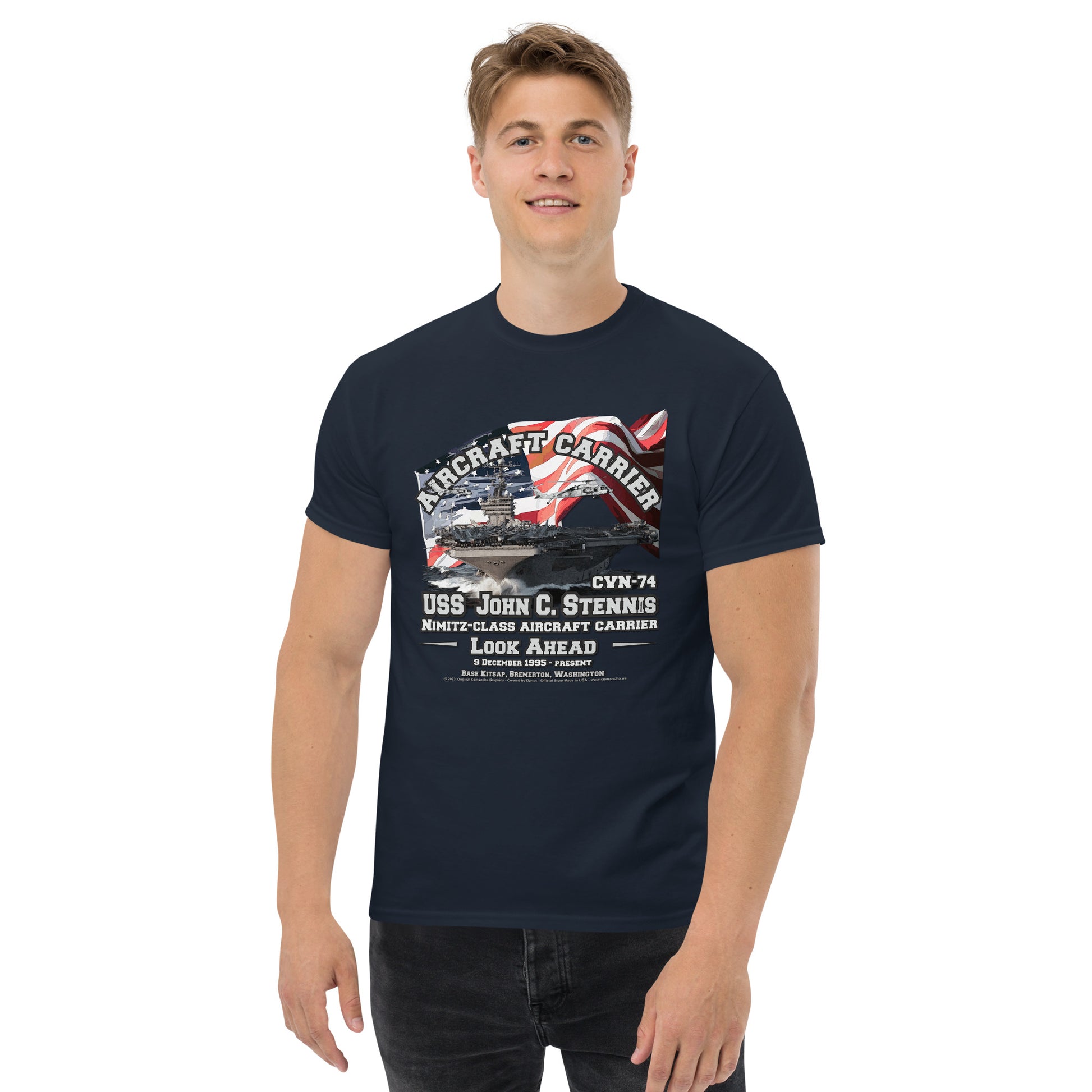 USS JOHN STENNIS CVN-74 Tee,  Aircraft Carrier Veterans T-Shirt, Comancha US Navy T-shirt,USS JOHN STENNIS CVN-74 Aircraft Carrier T-Shirt, Comancha Navy T-shirt,