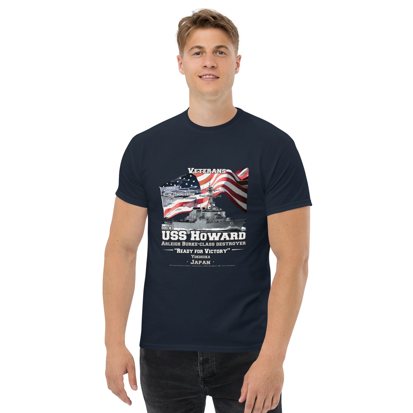 USS HOWARD DDG-83 T-shirt, US Navy Ships T-shirts, US Navy Veterans T-shirts, Destroyer Veterans t-shirts, Classic Comancha T-shirt, Comancha.us store, USS HOWARD DDG-83 Destroyer Veterans Classic Comancha T-shirt, Comancha.us store,