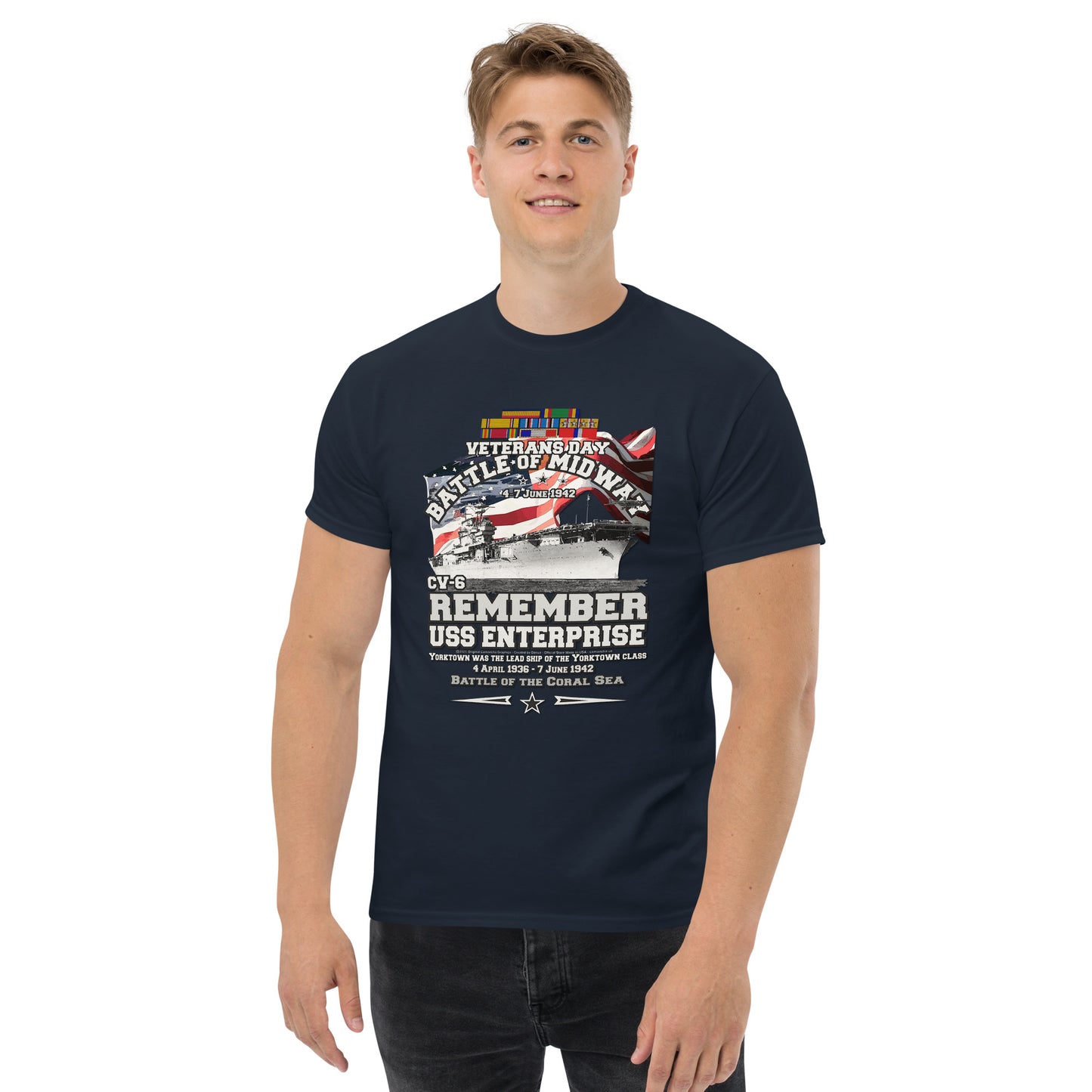 USS ENTERPRISE CV-6 Aircraft Carrier t-shirt