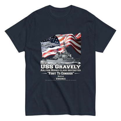 USS GRAVELY DDG-107 tee, USS GRAVELY DDG-107 Veterans tee,USS GRAVELY DDG-107 Destroyer Veterans Classic Tee, Comancha tees Store,