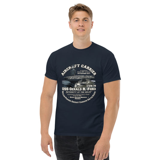 USS GERALD FORD tee, USS GERALD FORD veterans tee,USS GERALD FORD CVN-78 Aircraft Carrier Veterans Classic Tee, USS GERALD FORD CVN-78 Veterans Tee,