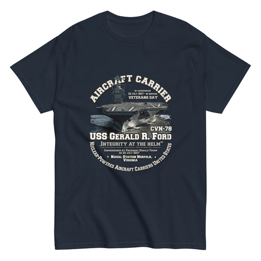 USS GERALD FORD tee, USS GERALD FORD veterans tee,USS GERALD FORD CVN-78 Aircraft Carrier Veterans Classic Tee, USS GERALD FORD CVN-78 Veterans Tee,