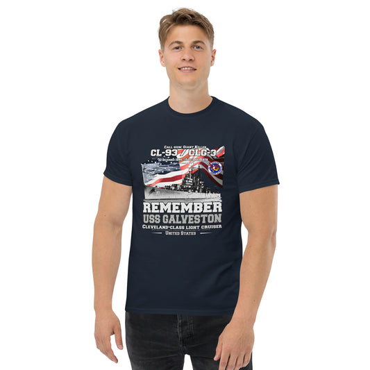 USS GALVESTON tee, USS GALVESTON veterans tee,USS GALVESTON CL-93 Cruiser Veterans Classic Tee, Comancha Store Tees,