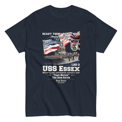 USS ESSEX LHD-2 tee, USS ESSEX LHD-2 veterans tee,USS ESSEX LHD-2 Amphibious Assault Ship Veterans Classic Tee, Comancha online shop,