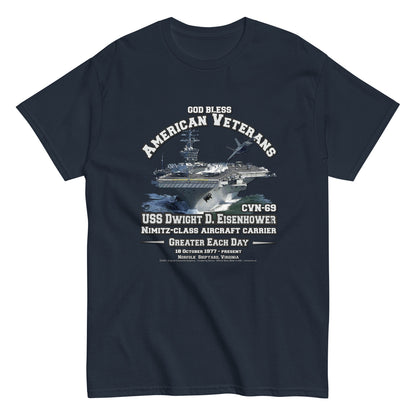 USS DWIGHT EISENHOWER CVN-69 Aircraft Carrier Veterans Tee, Comancha Tees Store,