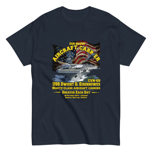 USS DWIGHT EISENHOWER CVN-69 Aircraft Carrier Veterans Classic Tee. Comancha Online store,