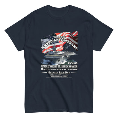 USS DWIGHT EISENHOWER t-shirt, USS DWIGHT EISENHOWER Veterans tee,USS DWIGHT EISENHOWER CVN-69 Aircraft Carrier Veterans Classic Tee, Comancha Online Store,