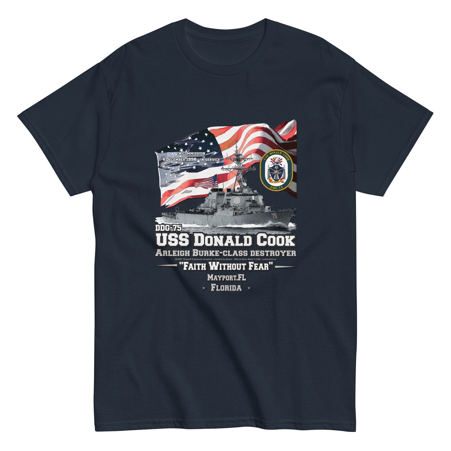 USS DONALD COOK DDG-75 tee, Destroyer Veterans Tee, Comancha tees,