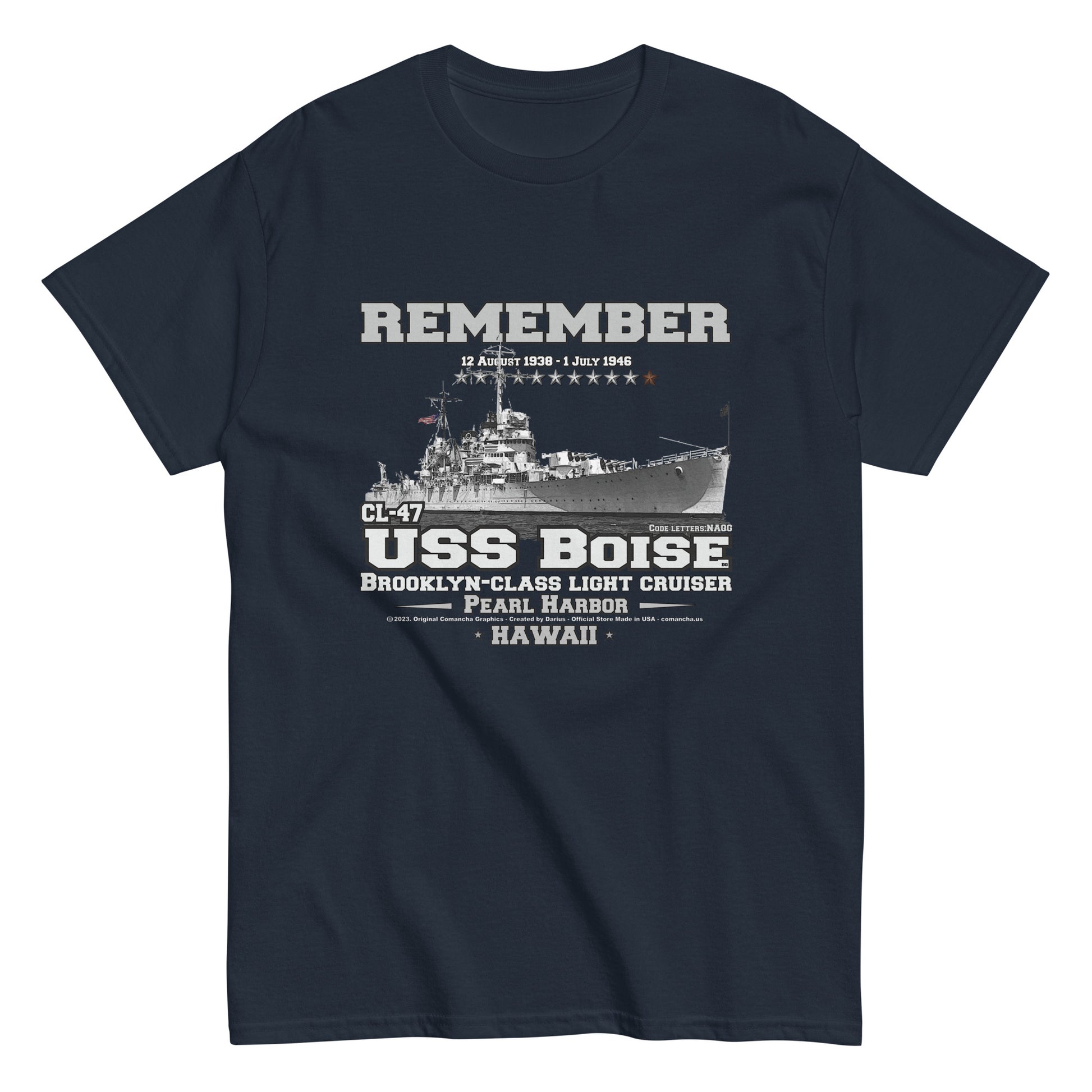 USS BOISE CL-47 t-shirt, USS BOISE t-shirt, Light Cruiser Veterans t-shirt, WW2 Veterans T-shirt, T-Shirt Online Shop,