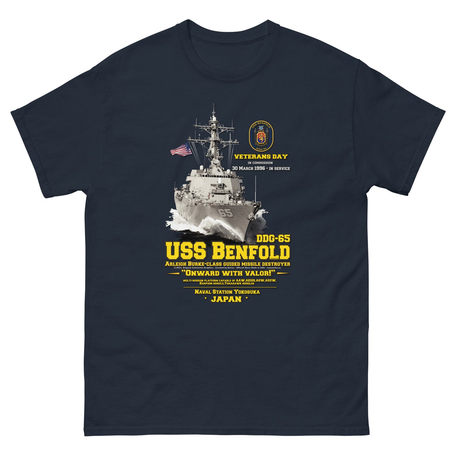 USS BENFOLD t-shirt,USS BENFOLD DDG-65 tee,Destroyer Veterans T-shirt, Navy veterans tee,Comancha Navy Tees,