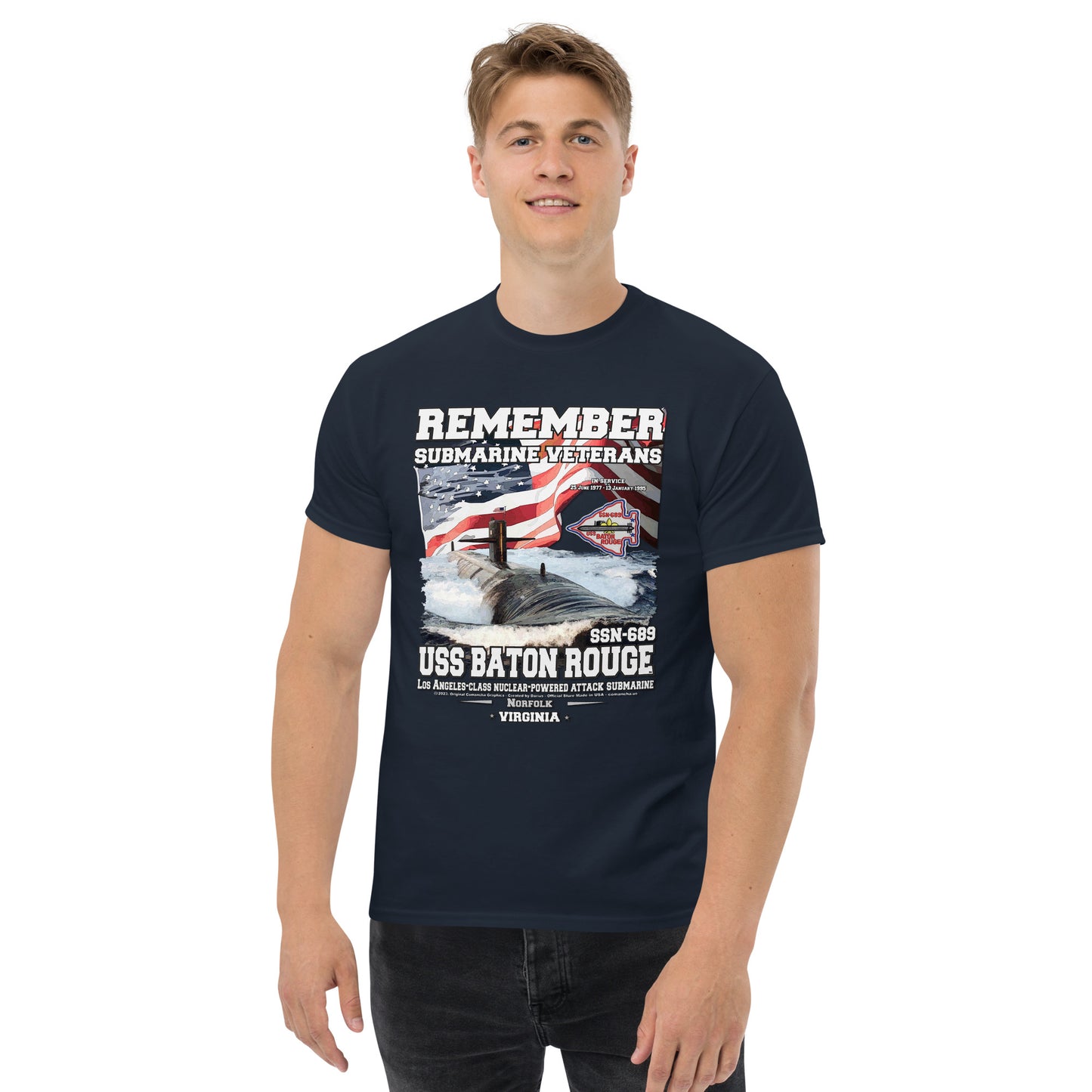 USS BATON ROUGE t-shirt, USS BATON ROUGE tee, US Submarine tees,USS BATON ROUGE SSN-689 Submarine veterans Tee, Comancha Navy T-shirt,