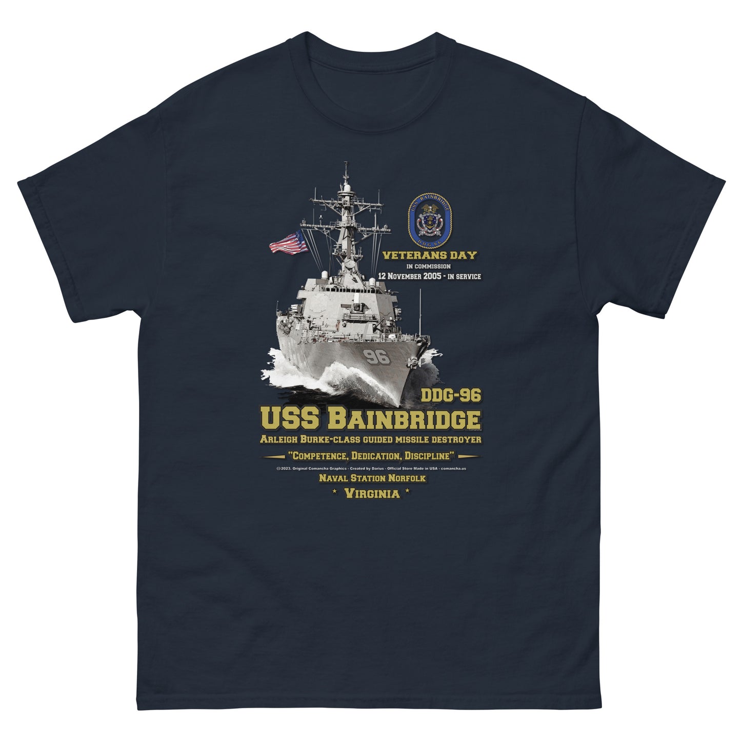 USS BAINBRIDGE veterans t-shirt, USS BAINBRIDGE gift,USS BAINBRIDGE DDG-96 t-shirt, Destroyer Veterans T-shirt, Comancha Navy T-shirt, us navy t-shirt,