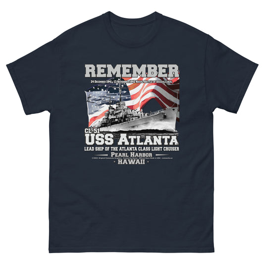 USS ATLANTA t-shirt, USS ATLANTA CL-51 t-shirt, Light Cruiser Veterans T-shirt, USS ATLANTA Vetrans T-shirts, US Navy t-shirt, Comancha Graphics,