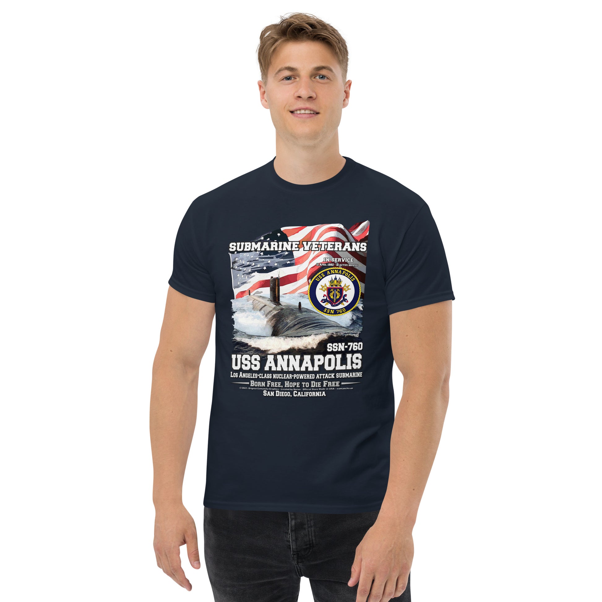 USS ANNAPOLIS veterans t-shirt,USS ANNAPOLIS SSN-760 t-shirt, Submarine Veterans Tee, USS ANNAPOLIS T-Shirt, Comancha military t-shirt, US Navy t-shirt, US Navy veterans t-shirt,