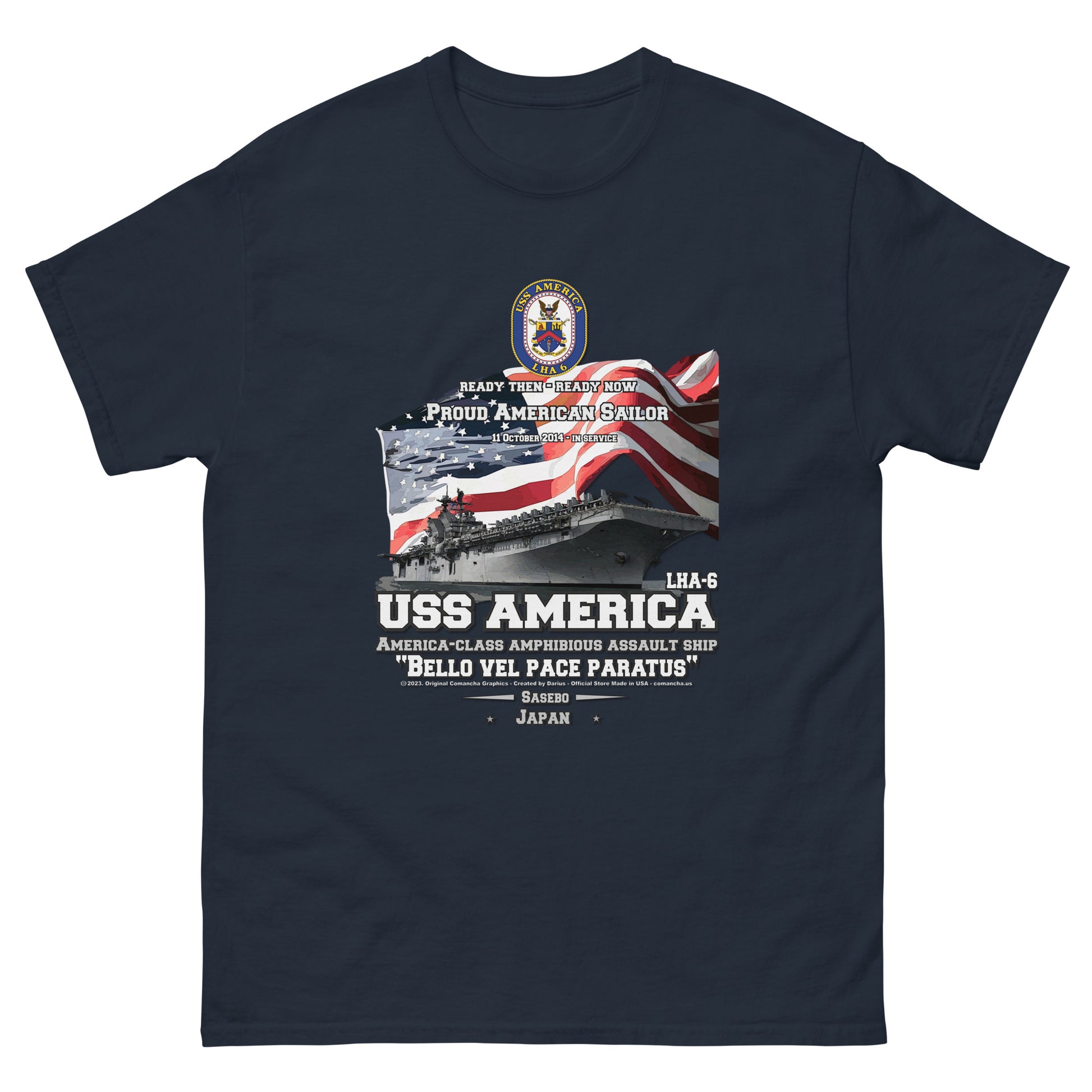 USS AMERICA Veterans T-shirt, USS AMERICA LHA-6 Amphibious Assault Ship Veterans T-shirt, Comancha Navy T-shirt, US Navy T-shirt, US Navy Veterans T-shirt,