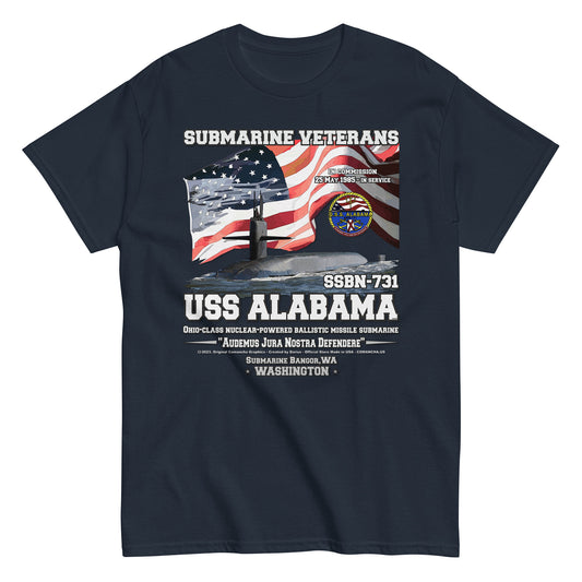 USS ALABAMA veterans t-shirt,USS ALABAMA SSBN-731 t-shirt, Submarine Veterans T-shirt, USS ALABAMA T-shirt, US Submarine t-shirt, Comancha Store,