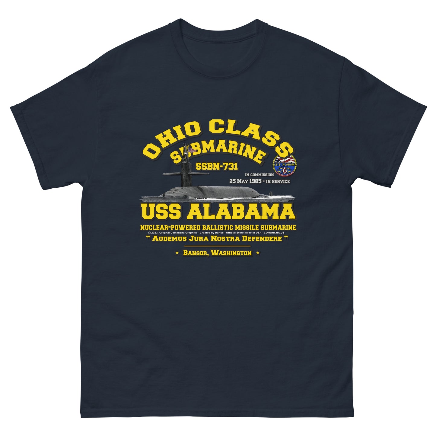 USS ALABAMA veterans t-shirt,USS ALABAMA SSBN-731 t-shirt, Submarine Veterans T-shirt, USS ALABAMA T-shirt, US Submarine t-shirt, Comancha Store,