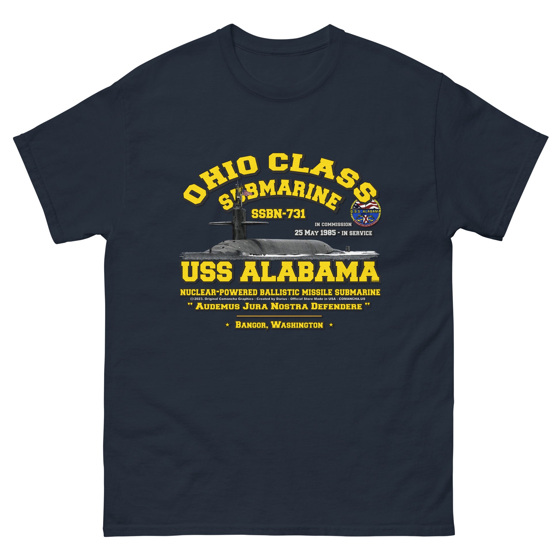 USS ALABAMA veterans t-shirt,USS ALABAMA SSBN-731 t-shirt, Submarine Veterans T-shirt, USS ALABAMA T-shirt, US Submarine t-shirt, Comancha Store,