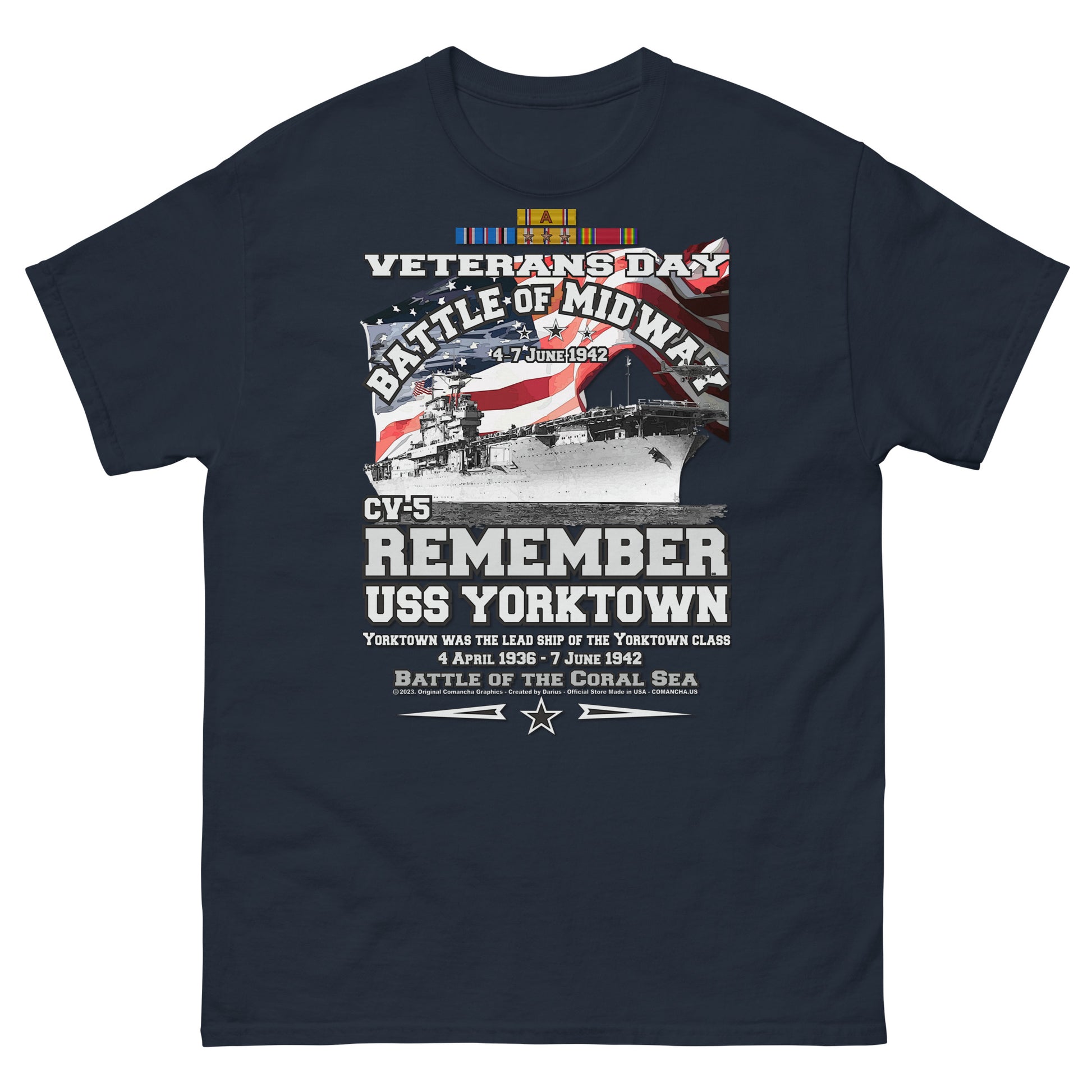 USS YORKTOWN CV-5 tee,USS YORKTOWN CV-5 Aircraft Carrier Veterans T-shirt, USS YORKTOWN Pearl Harbor T-shirt, US NAvy T-shirt, USS YORKTOWN T-shirt, Remember USS YORKTOWN Tee,Comancha Shop,