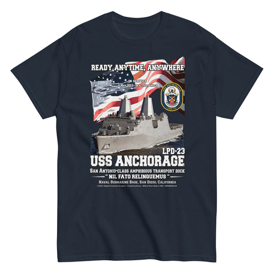 USS ANCHORAGE LPD-23 tee, USS ANCHORAGE tee,USS ANCHORAGE LPD-23 US Navy Ship T-shirt,