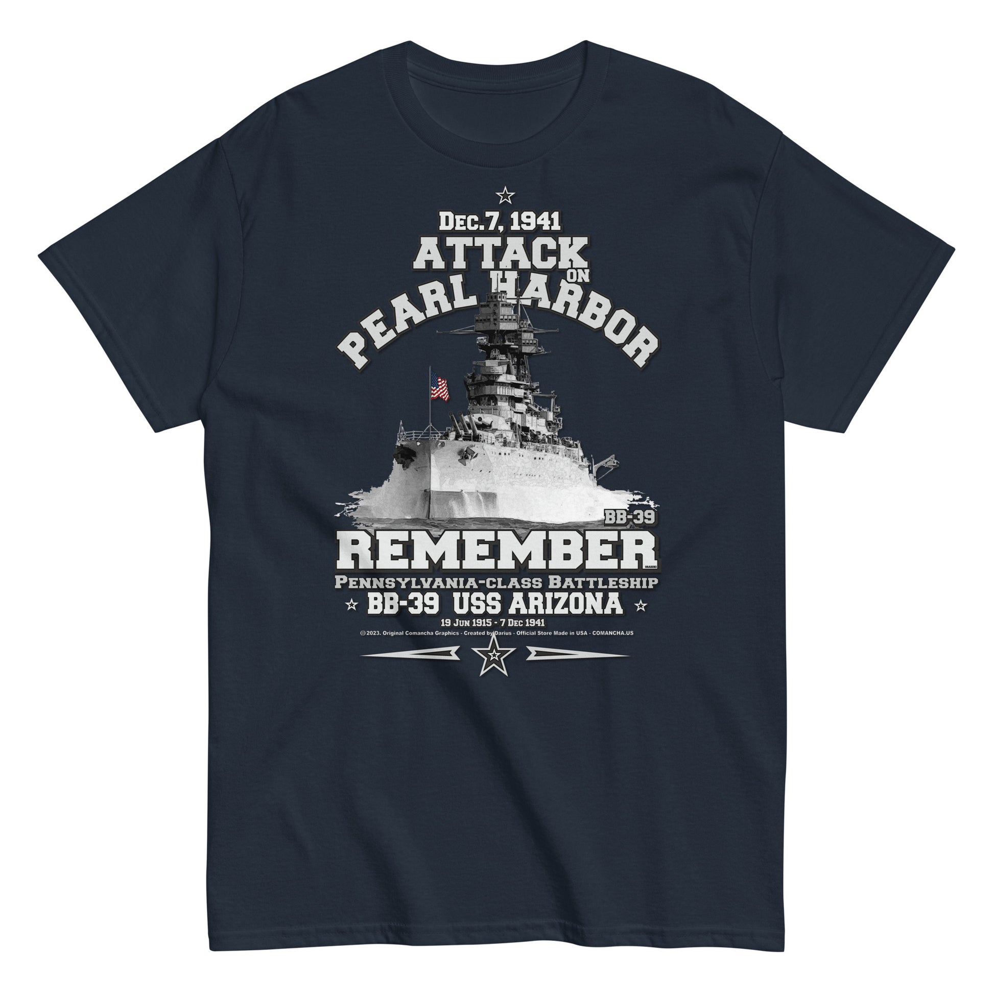 USS ARIZONA BB-39 t-shirt, USS ARIZONA BB-39 Battleship T-shirt, Comancha US Navy Ships Tees, US Navy Tshirt, Remember Pearl Harbor t-shirt, US Navy Veterans T-shirt,