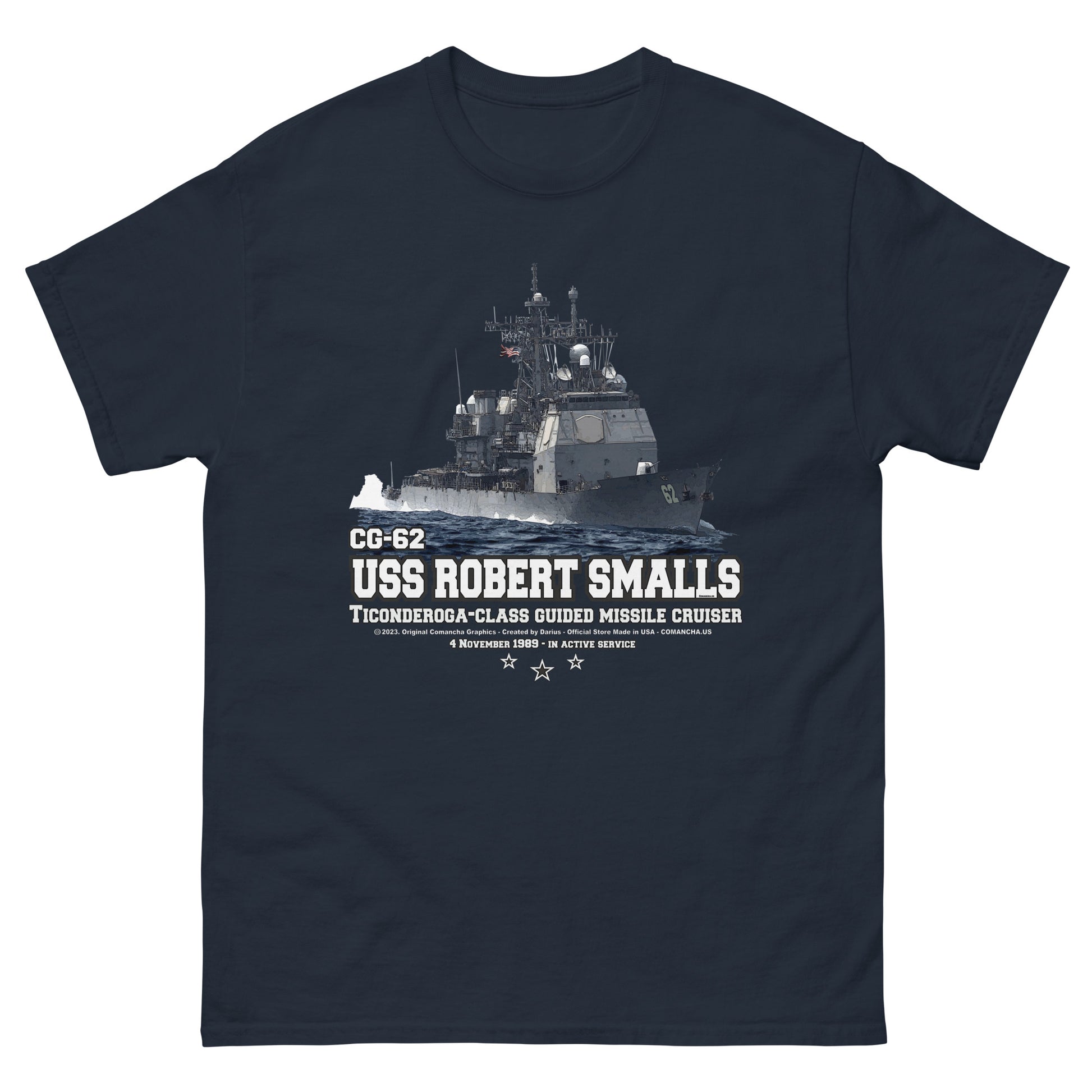 USS ROBERT SMALLS veterans T-shirt,USS ROBERT SMALLS CG-62 t-shirt, US Navy T-shirt, US navy veterans T-shirt,Cruiser US Navy Veterans T-shirt, Comancha Navy T-shirt Shop,