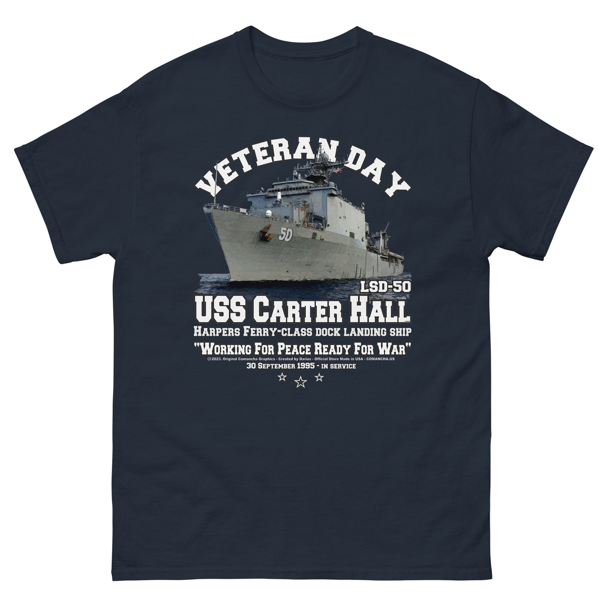 USS CARTER HALL veterans t-shirt,USS CARTER HALL LSD-50 t-shirt, US navy t-shirt, US navy veterans tee, US Navy Veterans T-shirt, Comancha Navy Shop,