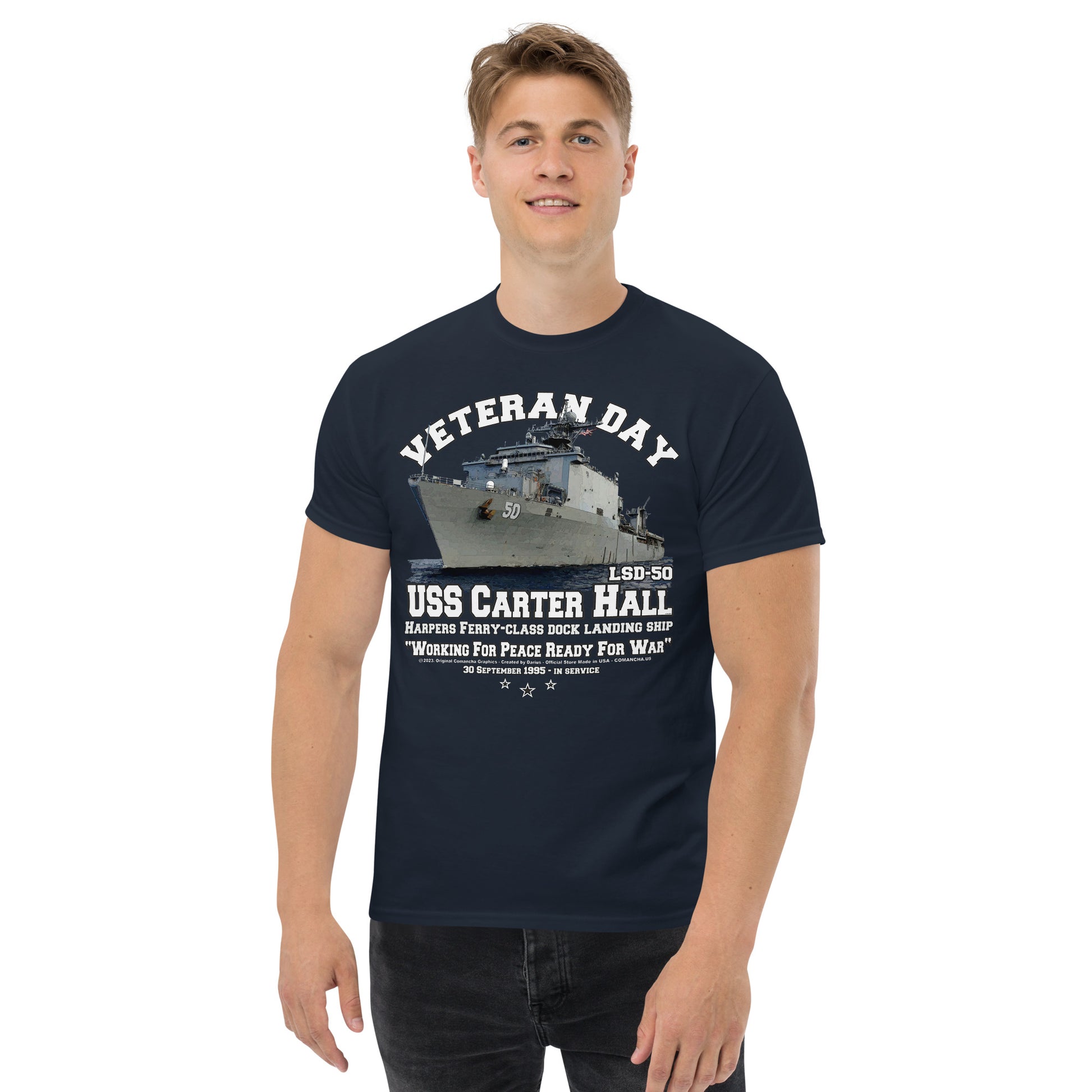 USS CARTER HALL veterans t-shirt,USS CARTER HALL LSD-50 t-shirt, US navy t-shirt, US navy veterans tee, US Navy Veterans T-shirt, Comancha Navy Shop,