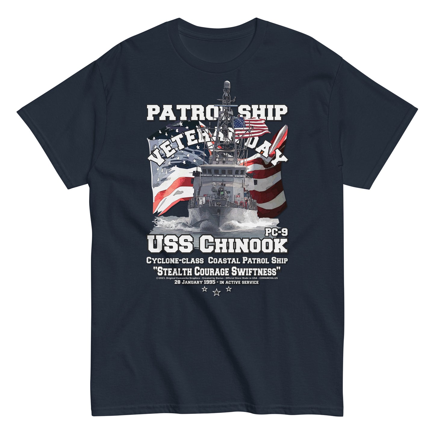 USS CHINOOK PC-9 t-shirt, us navy t-shirt, us navy veterans tee,navy veterans t-shirt, Patrol Boat Navy Veterans T-shirt, Comancha Navy T-shirt Shop,