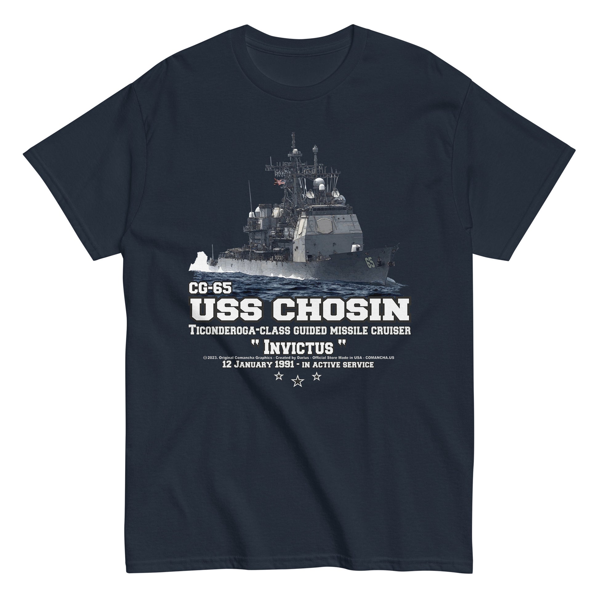 USS CHOSIN t-shirt, Navy veterans tee, US Navy T-shirt,USS CHOSIN CG-65 t-shirt,Cruiser Navy Veterans T-shirt, Comancha Navy Tshirt Shop,