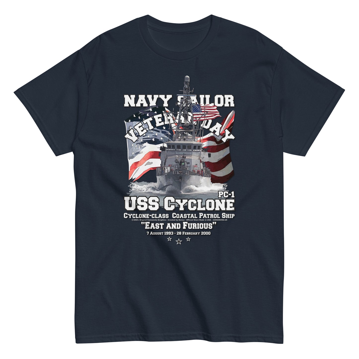 USS CYCLONE PC-1 tee, us navy veterans tee,us navy tee, patrol ship veterans tee,USS CYCLONE PC-1 Patrol Ship Veterans T-shirt, Comancha US Patrol Ship Veterans,