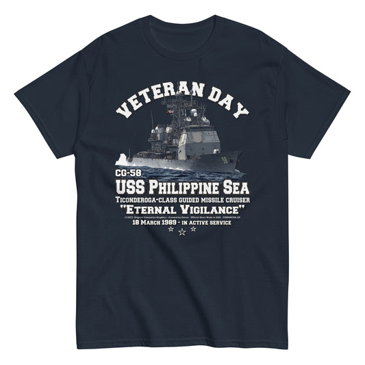 USS PHILIPPINE SEA CG-58 t-shirt, US Navy Veterans tee, US Navy Missile Cruiser T-shirt, USS PHILIPPINE SEA Cruiser T-shirt, Comancha graphics,