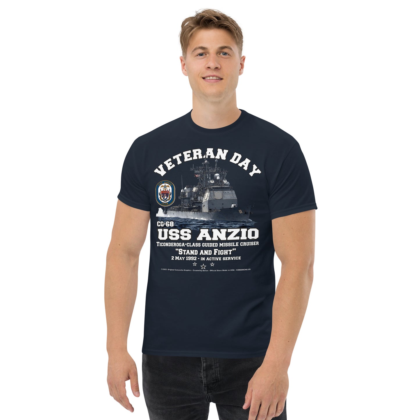 USS ANZIO t-shirt, US Navy t-shirt, US Navy Cruiser Veterans T-shirt, USS ANZIO CG-68 T-shirt,comancha,