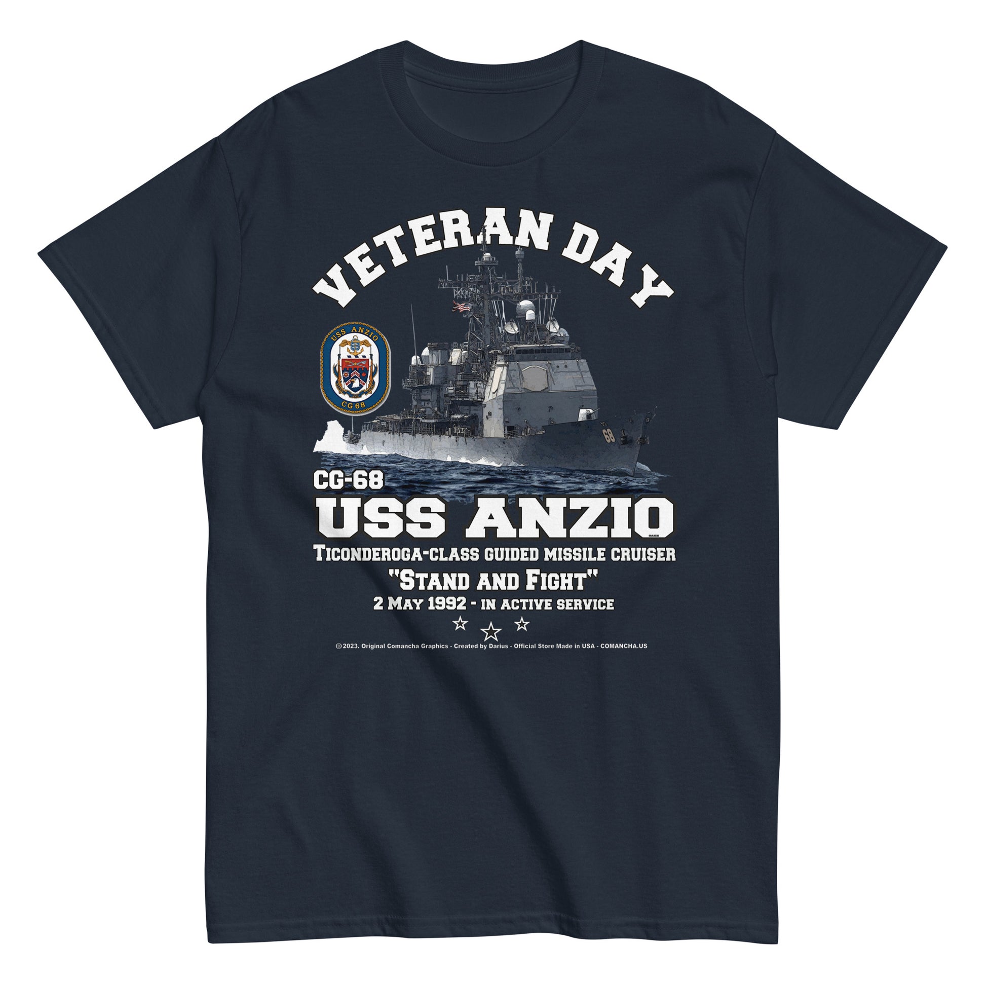 USS ANZIO t-shirt, US Navy t-shirt, US Navy Cruiser Veterans T-shirt, USS ANZIO CG-68 T-shirt,comancha,